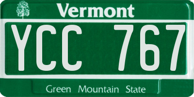VT license plate YCC767