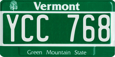 VT license plate YCC768