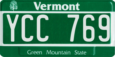 VT license plate YCC769