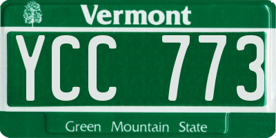 VT license plate YCC773
