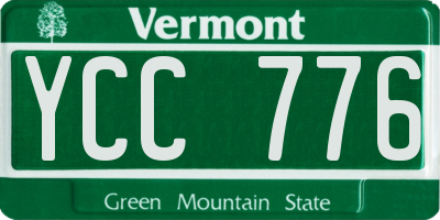 VT license plate YCC776