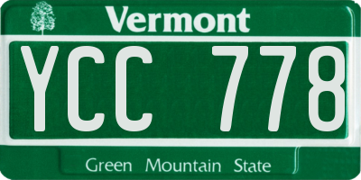 VT license plate YCC778