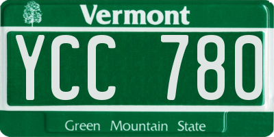 VT license plate YCC780