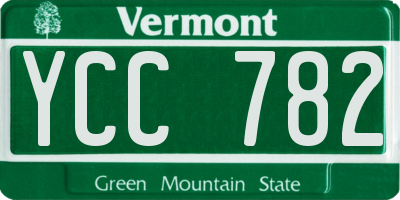 VT license plate YCC782
