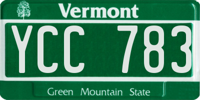 VT license plate YCC783