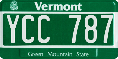VT license plate YCC787
