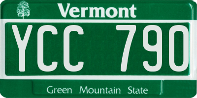 VT license plate YCC790