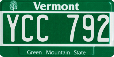 VT license plate YCC792