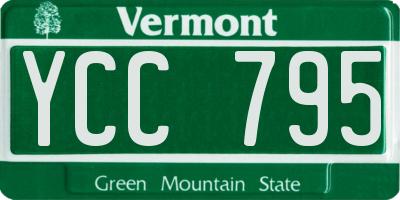VT license plate YCC795
