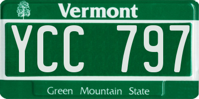 VT license plate YCC797
