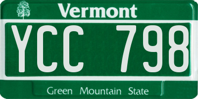 VT license plate YCC798