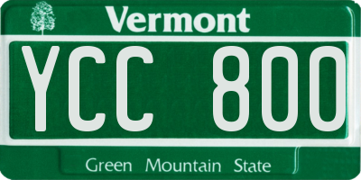 VT license plate YCC800
