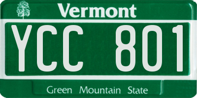 VT license plate YCC801