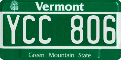 VT license plate YCC806