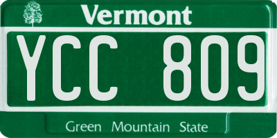 VT license plate YCC809