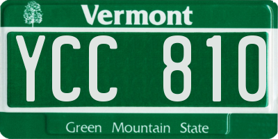 VT license plate YCC810