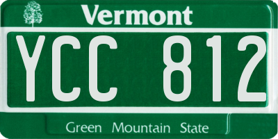 VT license plate YCC812