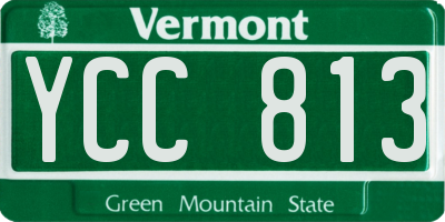 VT license plate YCC813
