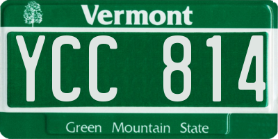 VT license plate YCC814