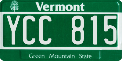 VT license plate YCC815
