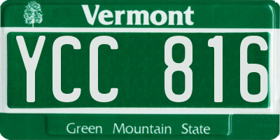 VT license plate YCC816