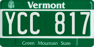 VT license plate YCC817
