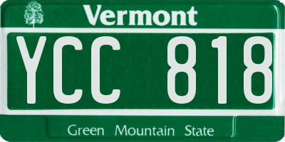 VT license plate YCC818