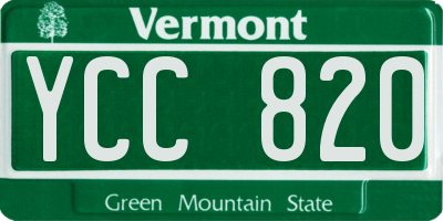 VT license plate YCC820