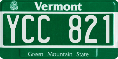 VT license plate YCC821