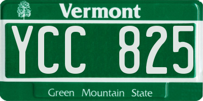 VT license plate YCC825