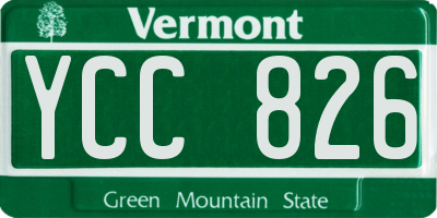 VT license plate YCC826