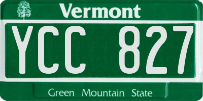 VT license plate YCC827