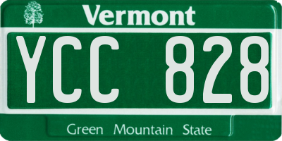 VT license plate YCC828