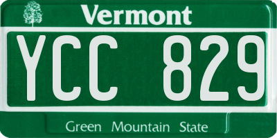 VT license plate YCC829