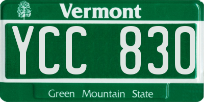 VT license plate YCC830