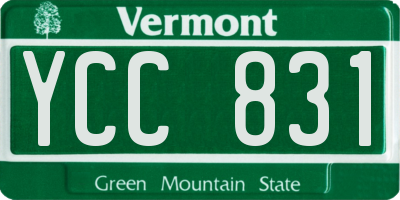 VT license plate YCC831