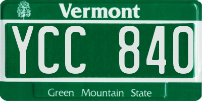 VT license plate YCC840