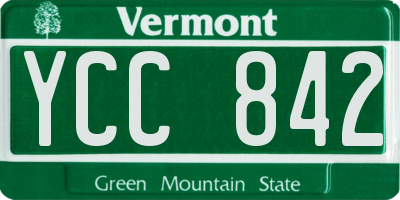 VT license plate YCC842
