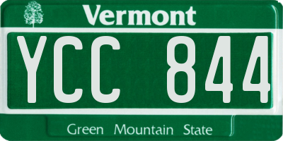 VT license plate YCC844