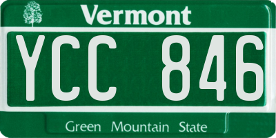 VT license plate YCC846