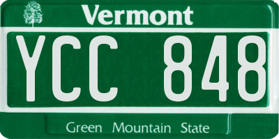 VT license plate YCC848