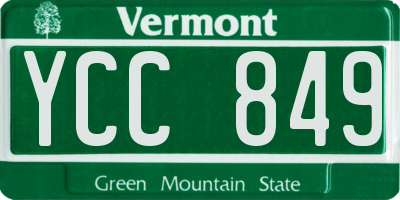 VT license plate YCC849