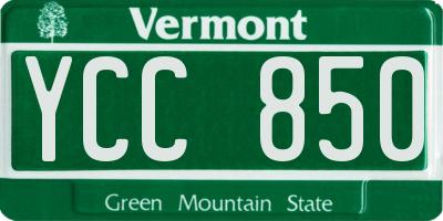 VT license plate YCC850