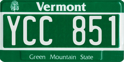 VT license plate YCC851