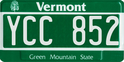 VT license plate YCC852