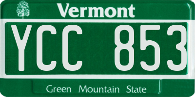 VT license plate YCC853