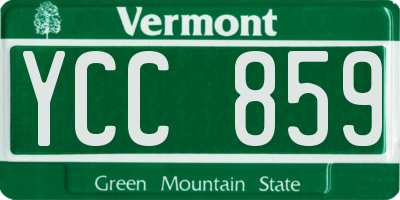 VT license plate YCC859