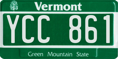 VT license plate YCC861