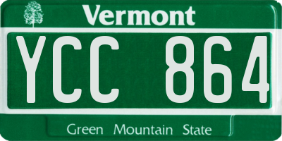 VT license plate YCC864