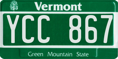 VT license plate YCC867